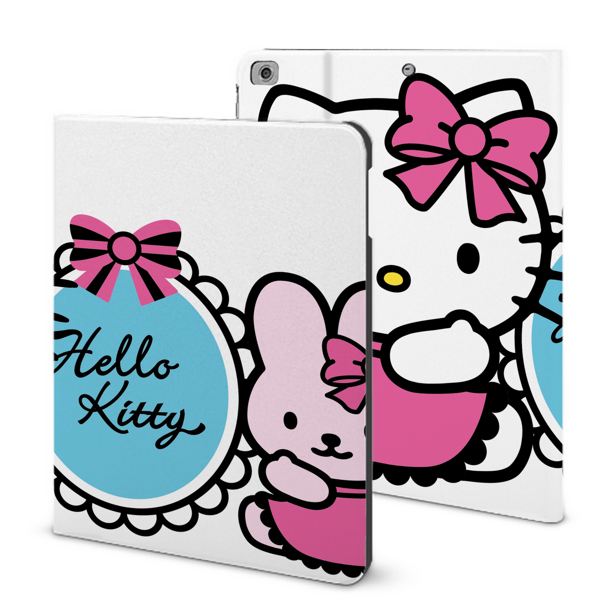 （画像用） Hello Kitty ハローキティ IPad ケース ブック型 PUレザー TPU 耐衝撃 軽量 薄型 ペン収納なし 全面保護 IPad 各モデル対応